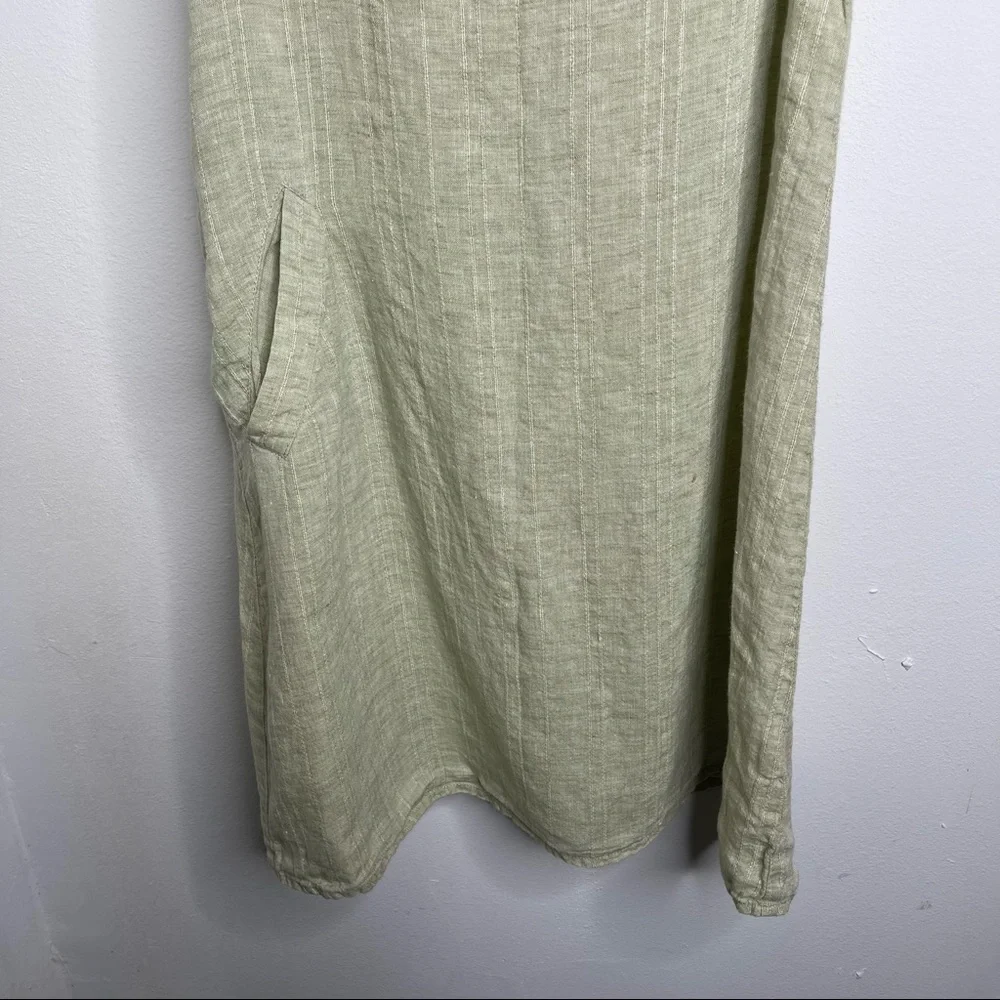 Flax Light Sage Green Linen Shift Dress